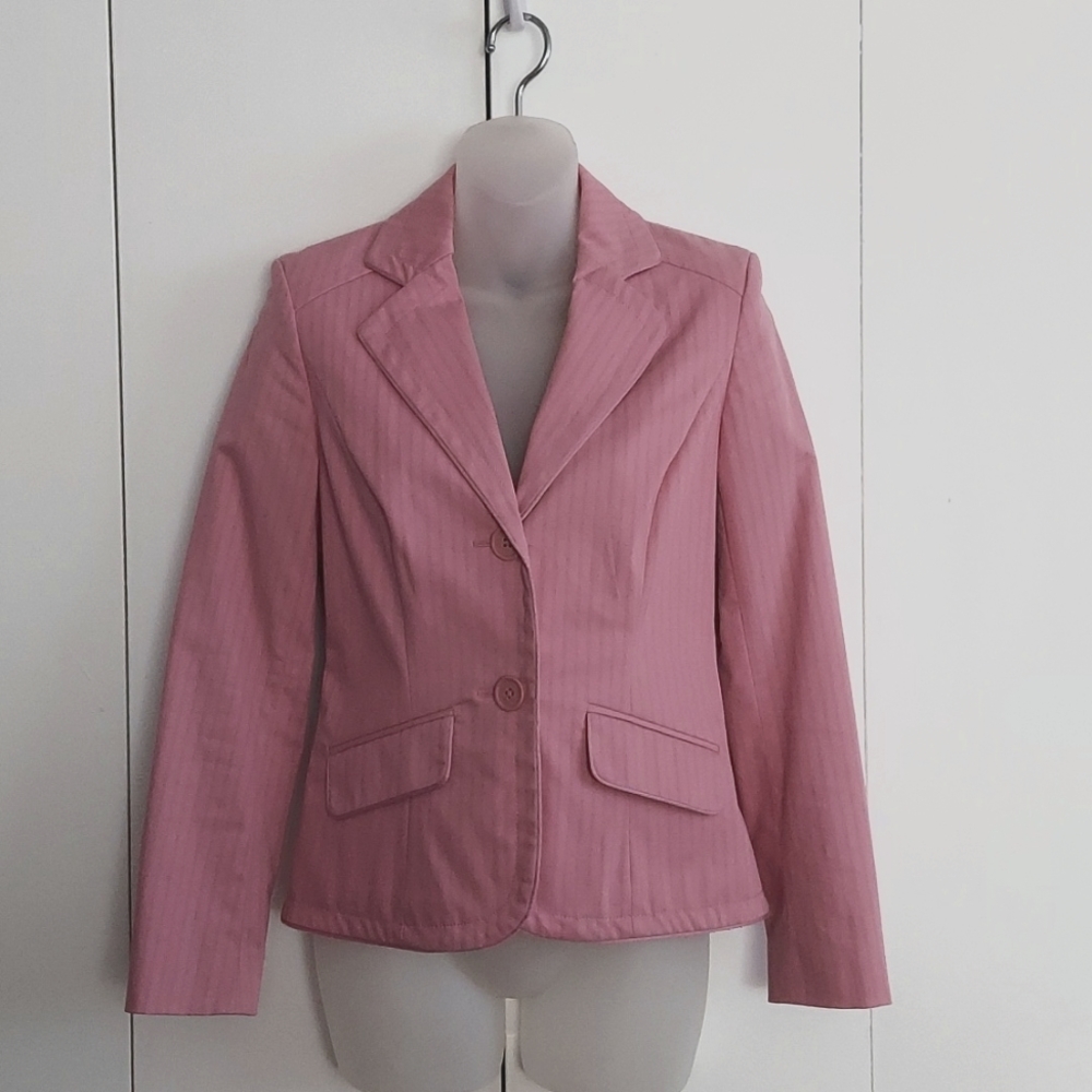 GAP Pink Pinstriped Preppy Lightweight Blazer Suit Jacket Size 0